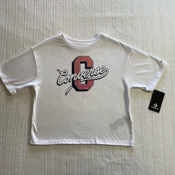 CONVERSE GIRLS Iridescent Varsity Boxy Tee - Picture 3 of 6